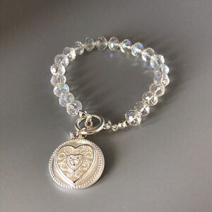 Gorgeous Silver Beaded Filigree Bracelet, NWOT